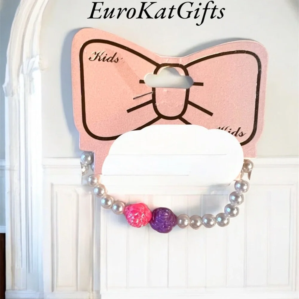 Disney Stitch Necklace Bracelet set Pearl and color beads Stitch pendant NEW